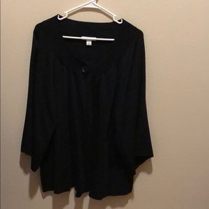 3X Dressbarn Woman Black one-button shrug